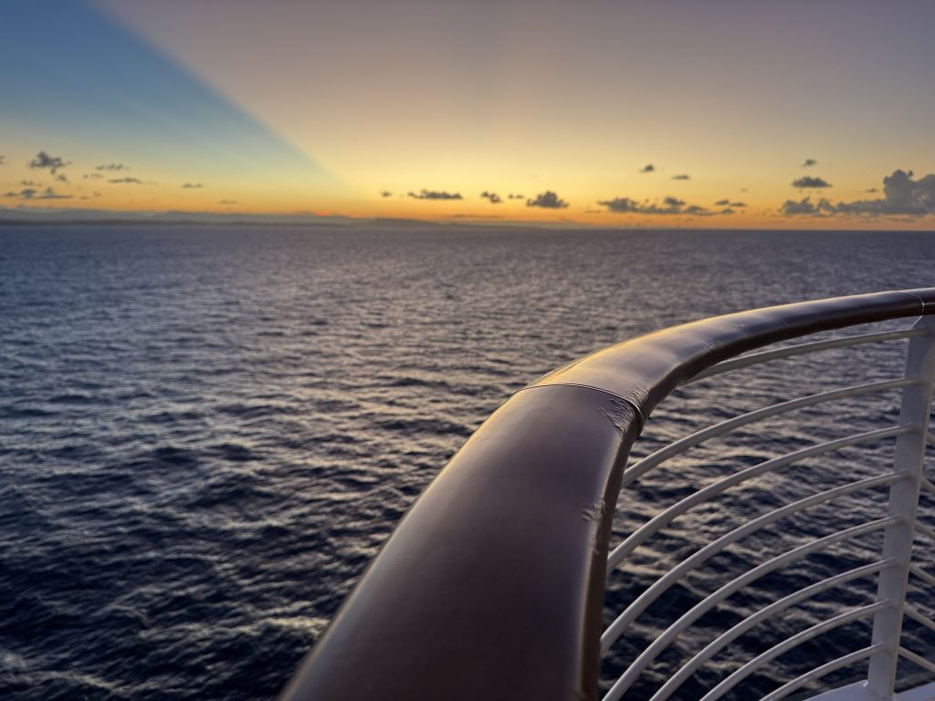 Sunset view from a peaceful travel destination reflecting emotional regulation while traveling